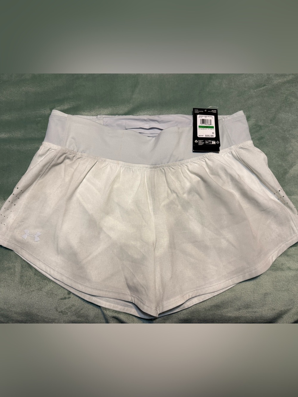 Under Armour Women's White Athletic Shorts with Elastic Waistband